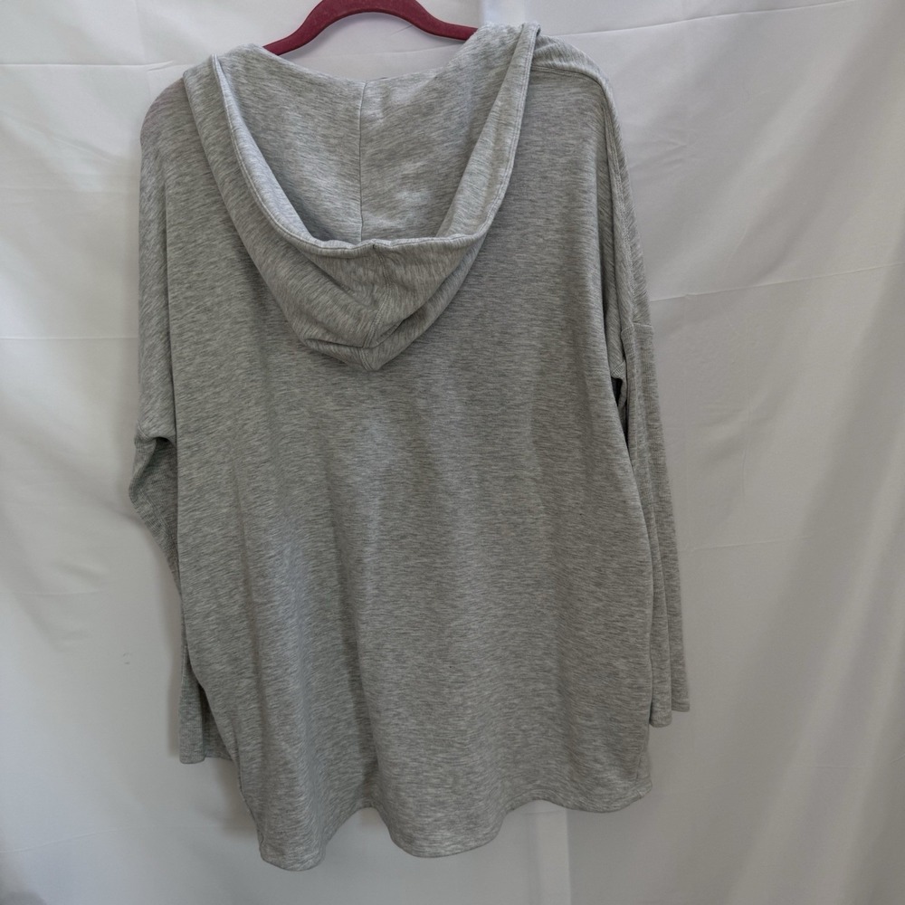 Athleta Hoodie Womens Large Gray Wrap Front Cowl Neck Lightweight Modal Knit - Picture 6 of 13